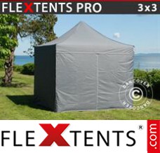 Folding tent PRO 3x3 m Grey, incl. 4 sidewalls