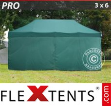 Folding tent PRO 3x6 m Green, incl. 6 sidewalls