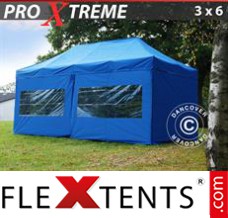 Folding tent Xtreme 3x6 m Blue, incl. 6 sidewalls