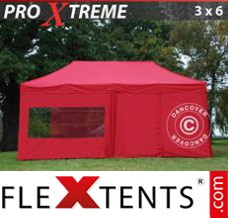 Folding tent Xtreme 3x6 m Red, incl. 6 sidewalls