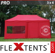 Folding tent PRO 3x6 m Red, incl. 6 sidewalls