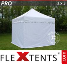 Folding tent PRO "Wave" 3x3 m White, incl. 4 sidewalls
