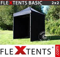 Folding tent Basic, 2x2 m Black, incl. 4 sidewalls